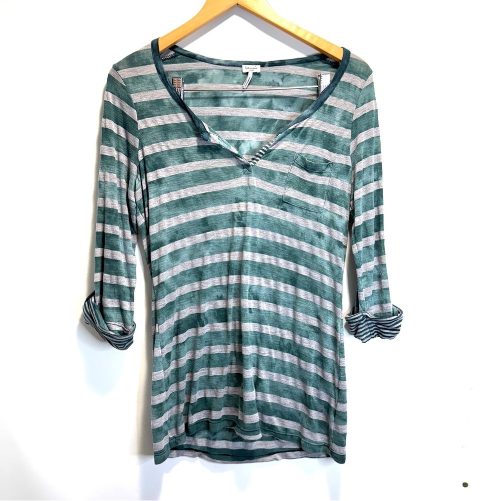 Splendid Y2K vibe Striped Henley Tshirt Long Sleeve Bella Swan 90s women’s Large